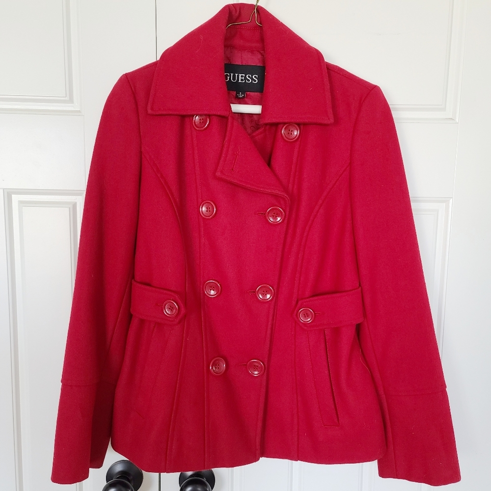 9/29 GUESS RED PEACOAT